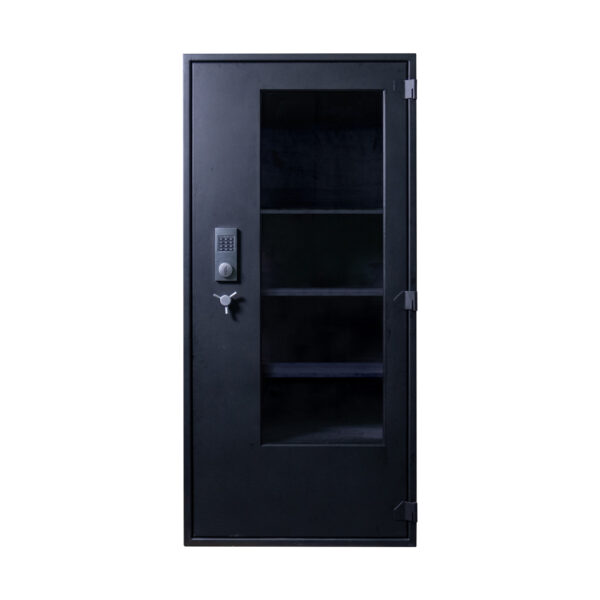 Glas-Waffenschrank 840 Vitrine mit Fachböden und Elektronikschloss - Grad 1 nach EN 1143-1