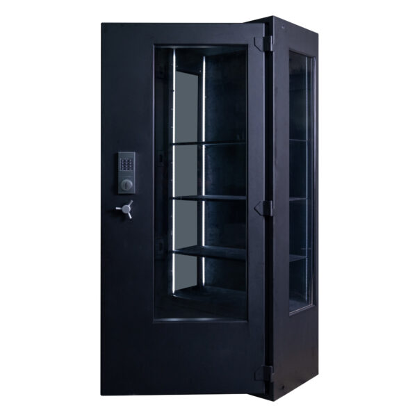 Glas-Waffenschrank 840 Vitrine mit Fachböden und Elektronikschloss - Grad 1 nach EN 1143-1