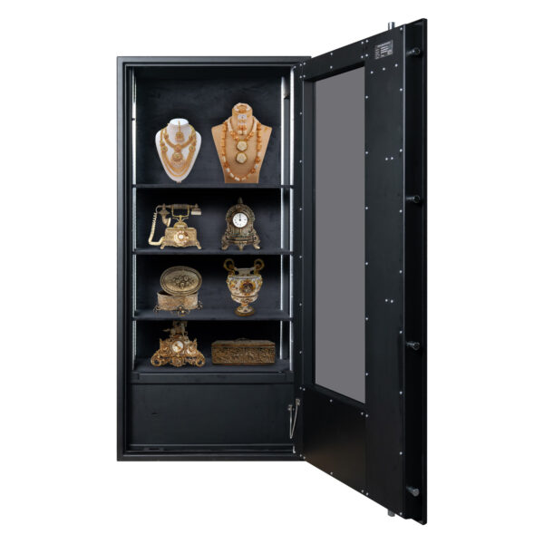 Glas-Waffenschrank 840 Vitrine mit Fachböden und Elektronikschloss - Grad 1 nach EN 1143-1