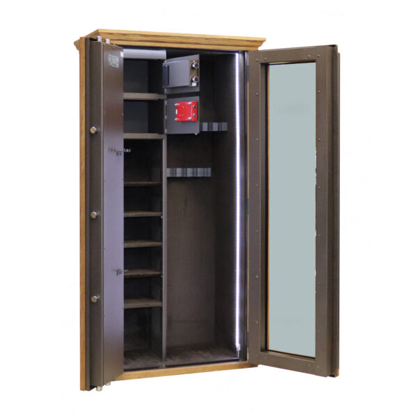 Glas-Waffenschrank 840 Vitrine mit Fachböden und Elektronikschloss - Grad 1 nach EN 1143-1