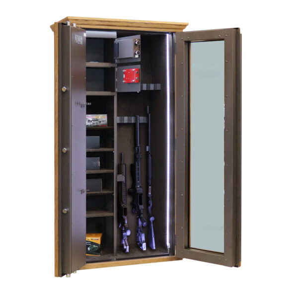 Glas-Waffenschrank 840 Vitrine mit Fachböden und Elektronikschloss - Grad 1 nach EN 1143-1
