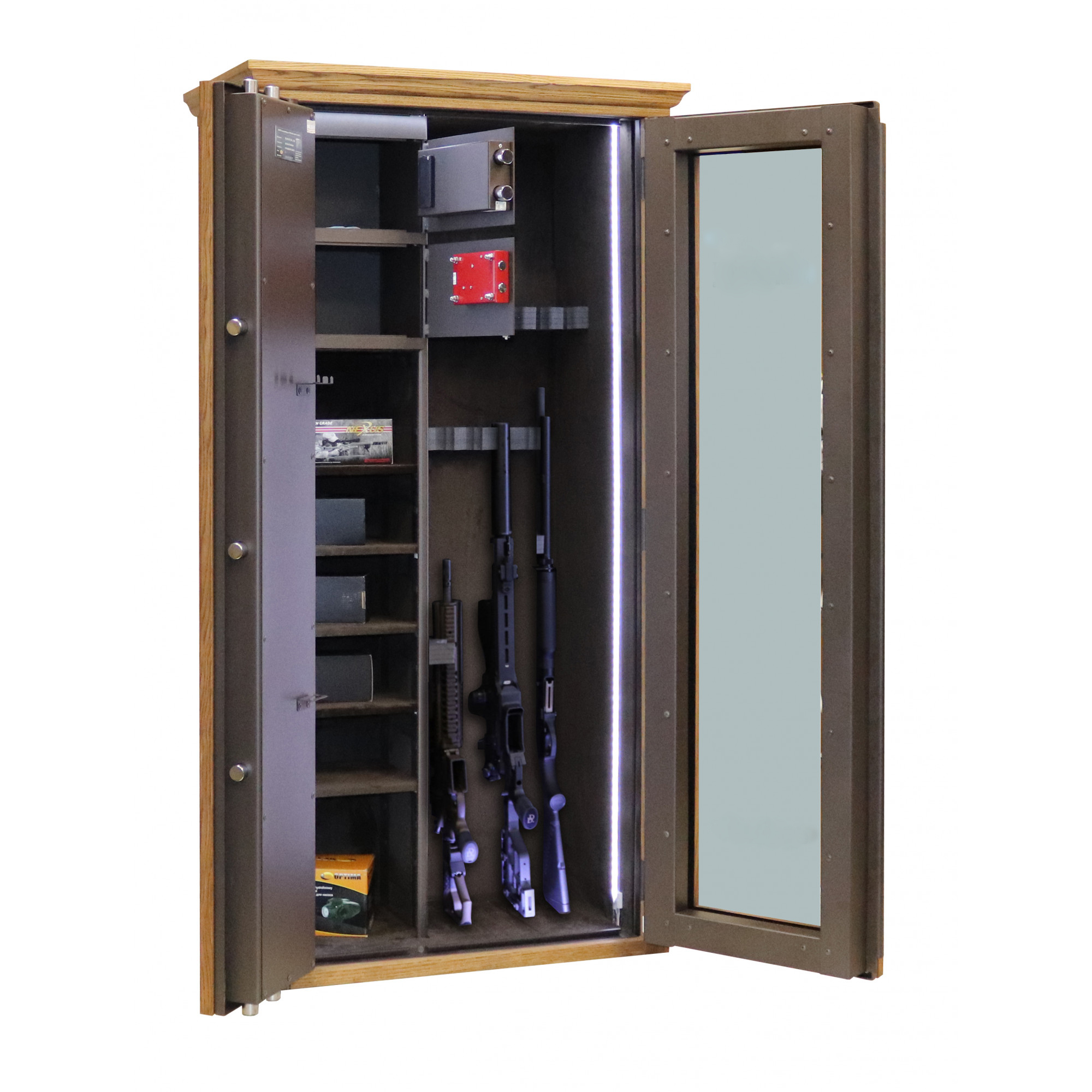 Glas-Waffenschrank 840 Vitrine mit Fachböden und Elektronikschloss - Grad 1 nach EN 1143-1