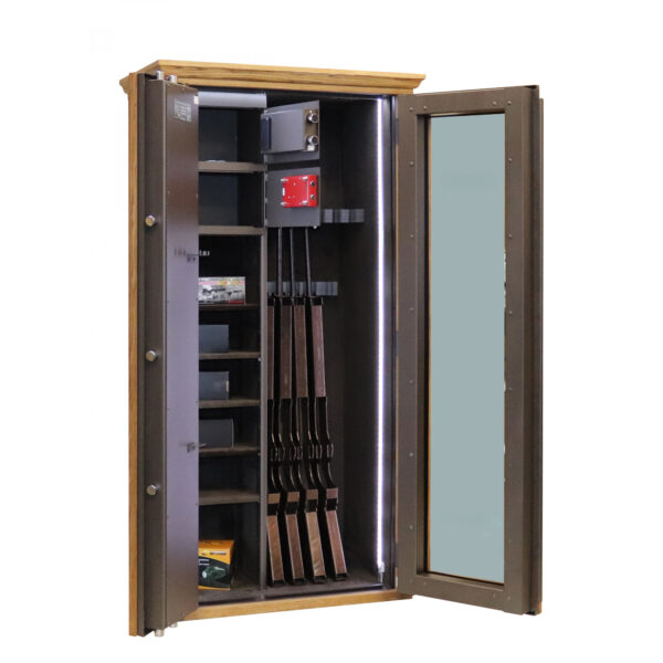 Glas-Waffenschrank 840 Vitrine mit Fachböden und Elektronikschloss - Grad 1 nach EN 1143-1