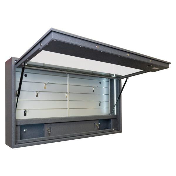 Glas-Waffenschrank 84/150 für Wandmontage mit Elektronikschloss Combi B90 – Grad 1 nach EN 1143-1